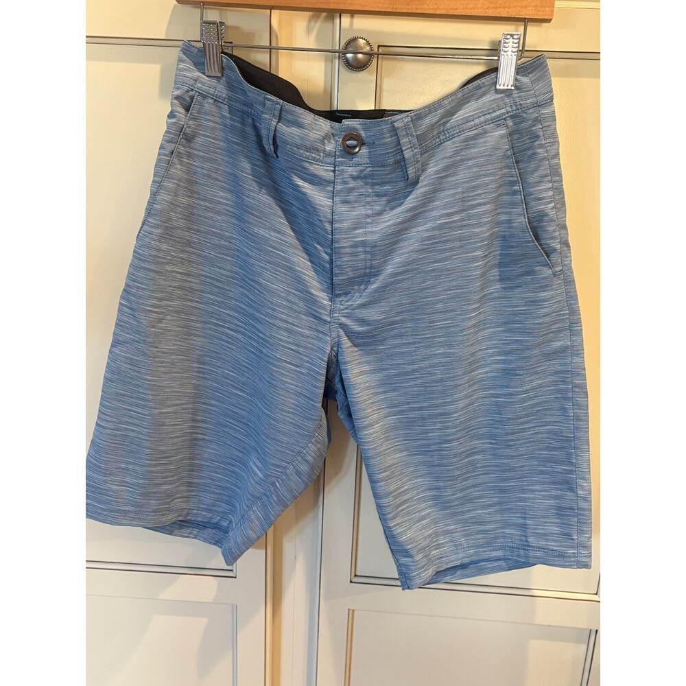 Volcom Men's 30 Patterned Surf & Turf Hybrid Shorts Light Blue Size 30 - Picture 2 of 4